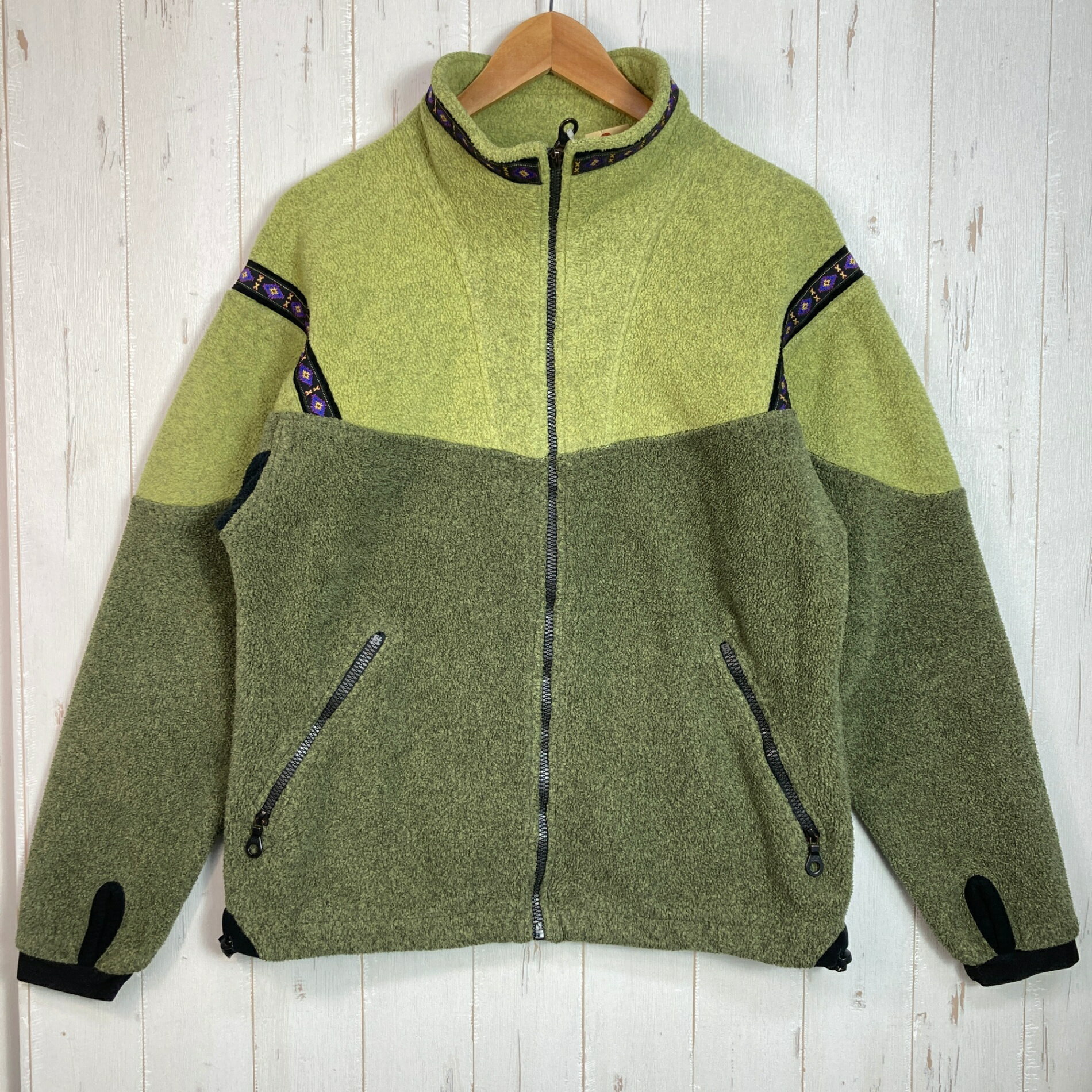 樂天商城 - 【Men's S グリーン系】 1990s Alf ( アルフ ) チロリアン ポーラテック フリース ジャケット Tyrolean Polartec Fleece Jacket 生産終了モデル 入手困難 アメリカ製 ポリエステル ウェア トップス アウター ジャケ