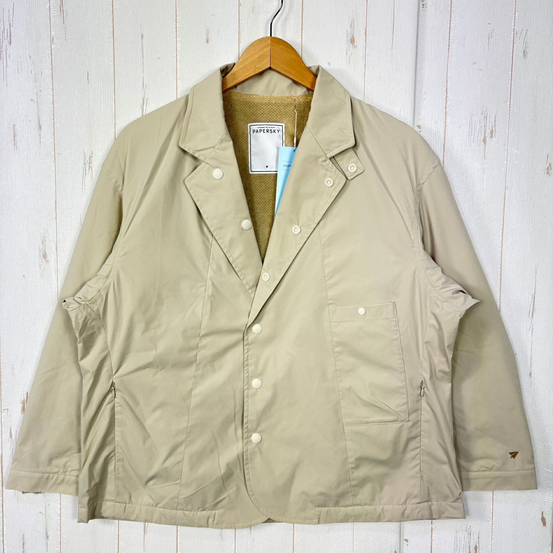 樂天商城 - 【Unisex M ベージュ系】 Paper Sky Wear ( ペーパースカイ ウェア ) ハイク＆バイク スタンド ジャケット Hike & Bike Stand Jacket Beige z00057427 Beige ウィンドシェル アウター ジャケット