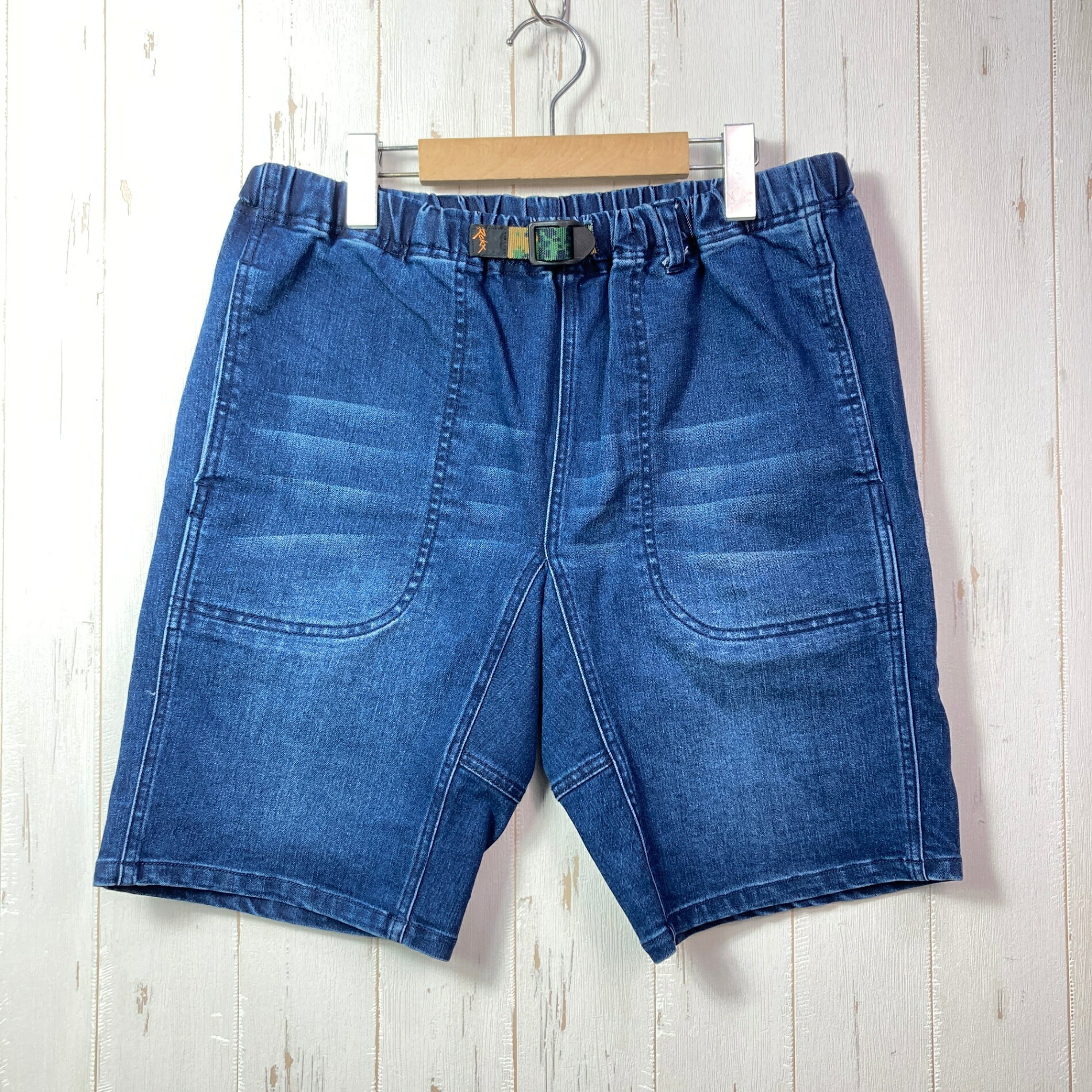 樂天商城 - 【Men's L ネイビー系】 Rokx ( ロックス ) デニム スリムショーツ Denim Slim Short Dark Wash コットン ウェア ボトムス ショーツ ショートパンツ コットン z00057276 Dark Wash コットン ショーツ ショ