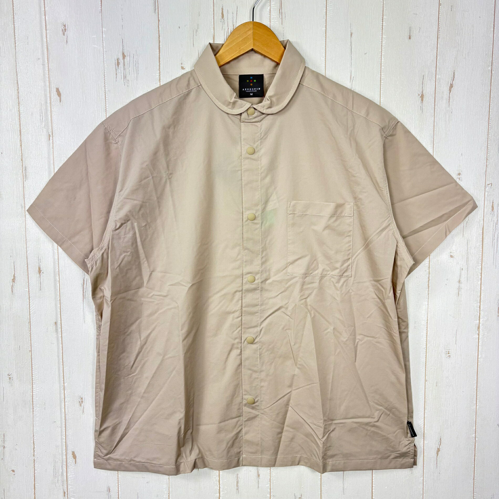乐天商城 - 【Unisex M ベージュ系】 Axesquin ( アクシーズクイン ) モディファイド ヘリウム ショートスリーブ シャツ modified Helium S/S Shirts 321063 LIGHT BEIGE z00055917 LIGHT BEIGE 化