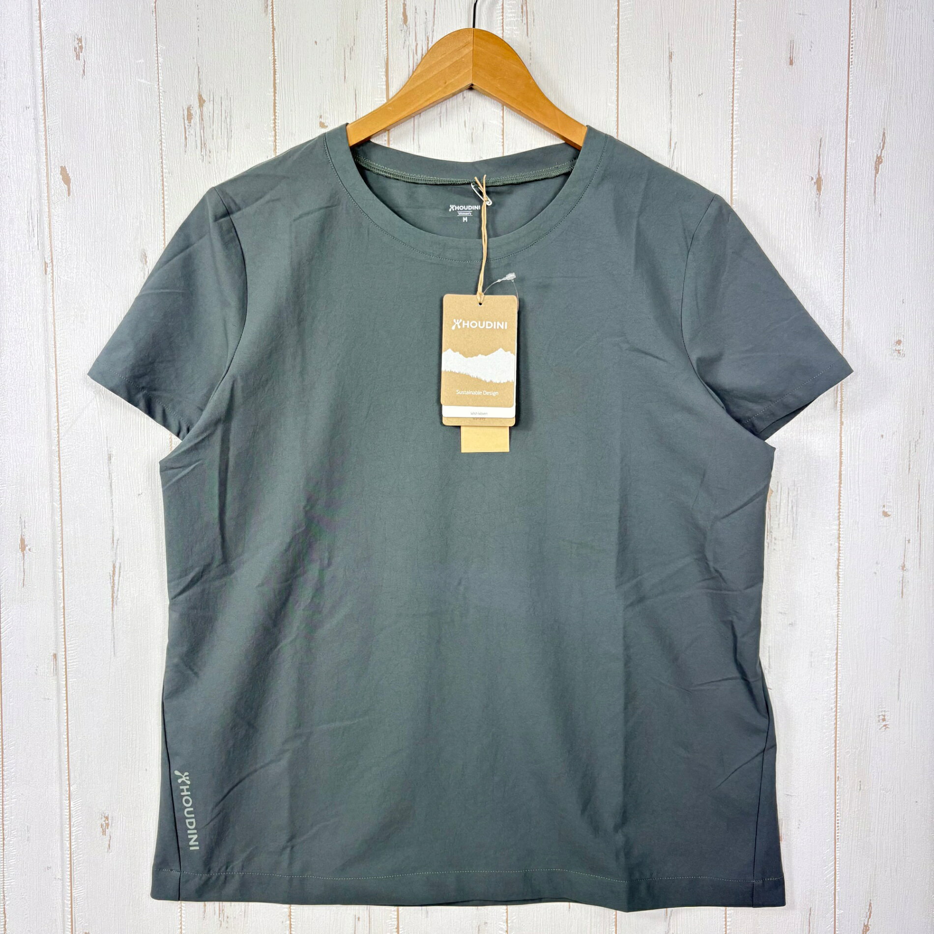 乐天商城 - 【Women's M グリーン系】 Houdini ( フーディニ ) ウィメンズ カバー ティー W's Cover Tee 840016 GREENESS z00055976 GREENESS 化繊 ショートスリーブTシャツ クルーネック インナー シャツ トップス