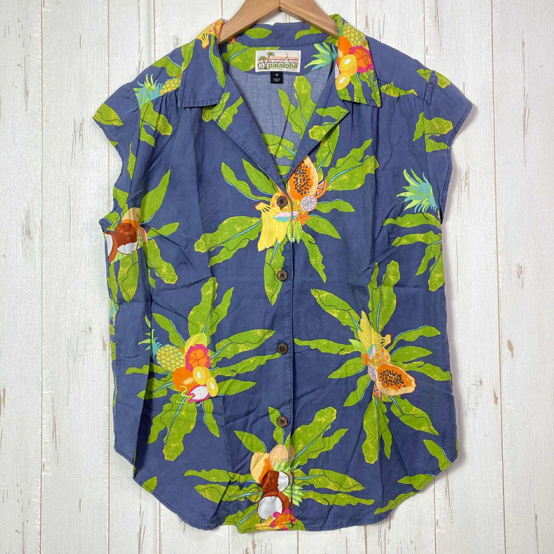 乐天商城 - 【Women's 12 ネイビー系】 2020 Patagonia ( パタゴニア ) ライトウェイト パタロハ シャツ Lightweight Pataloha Shirt KADB 生産終了モデル 入手困難 レーヨン ウェア トップス インナー シャツ ショートスリー