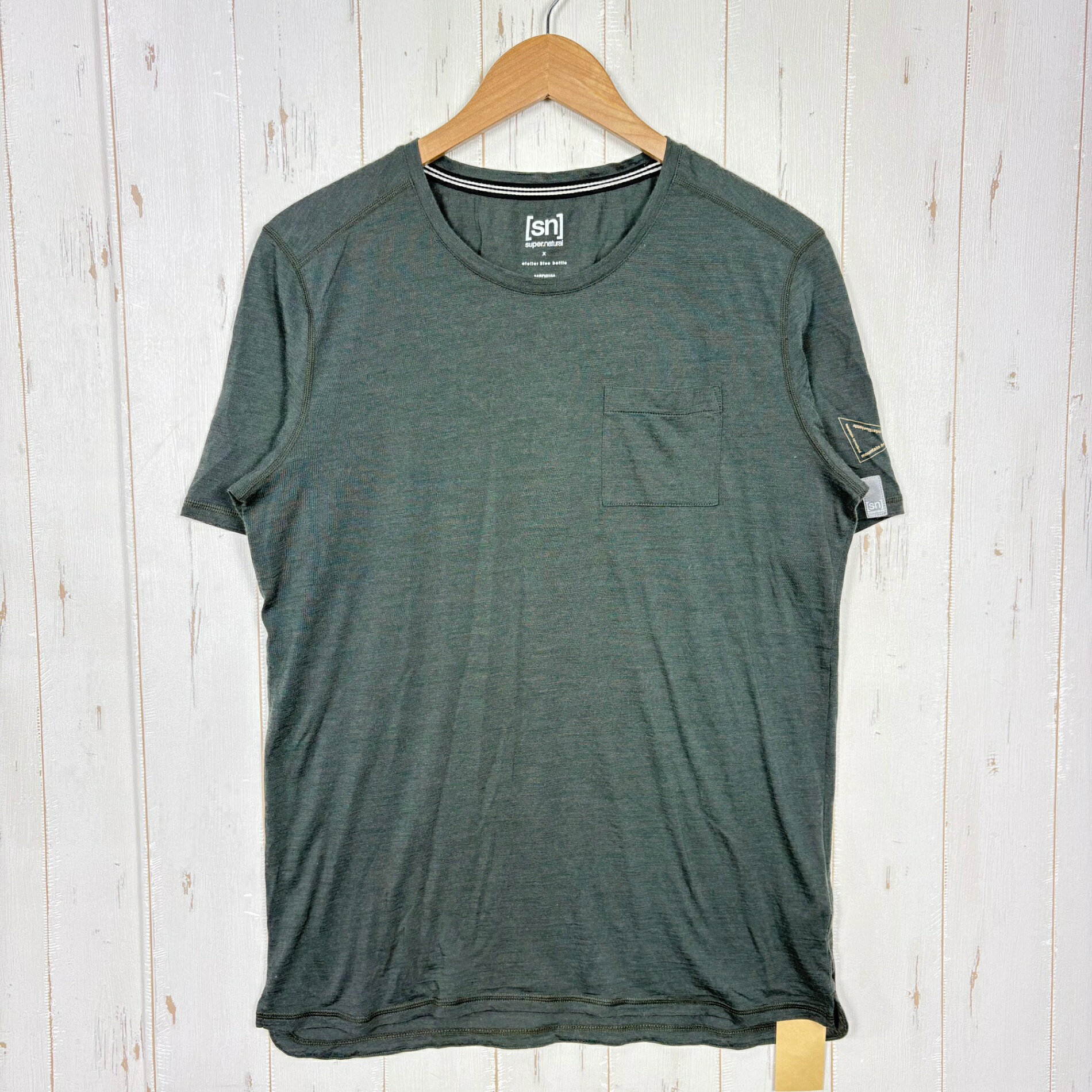 乐天商城 - 【Unisex M グリーン系】 Atelier Blue Bottle ( アトリエブルーボトル ) ハイカーズ Tシャツ Hiker’S T-Shirts スーパーナチュラルコラボ ウール ウェア トップス インナー シャツ ショートスリーブTシャツ クルーネック