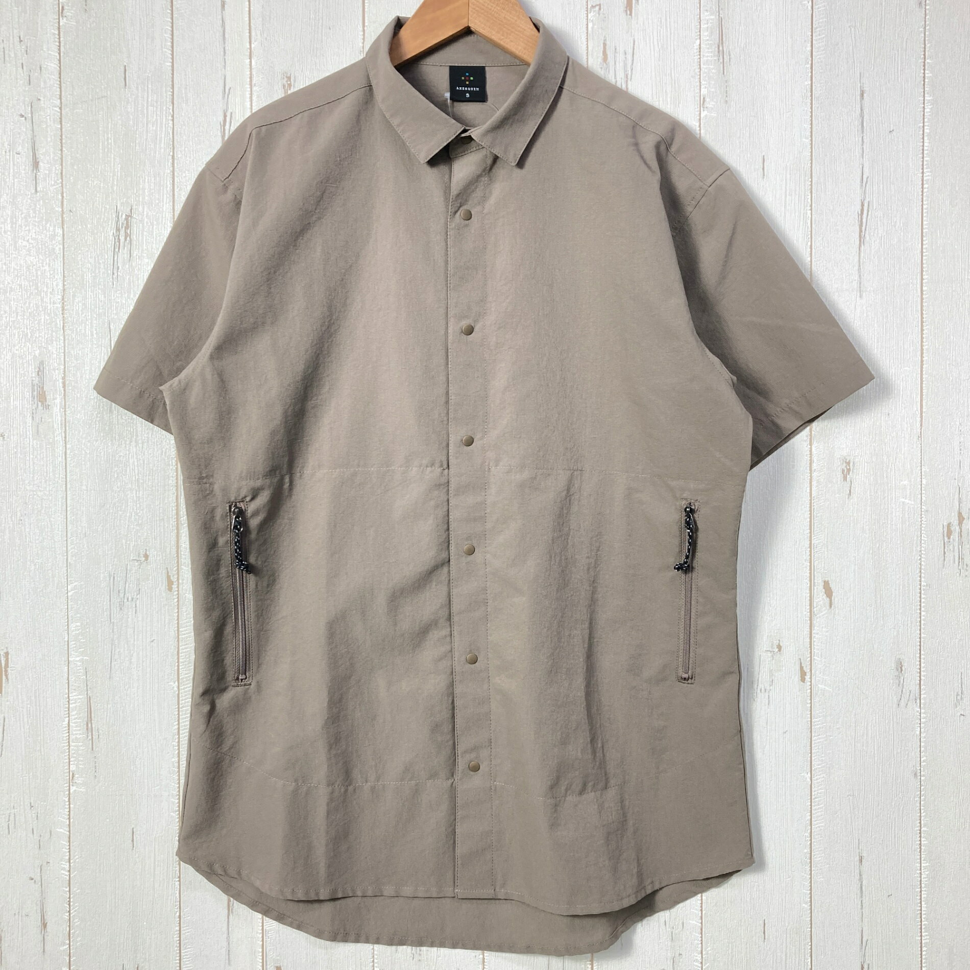 樂天商城 - 【Men's S ベージュ系】 Axesquin ( アクシーズクイン ) ショートスリーブ ベンチレーションシャツ S/S Ventilation Shirt ポリエステル ウェア トップス インナー シャツ ショートスリーブシャツ 化繊 z00054858 化