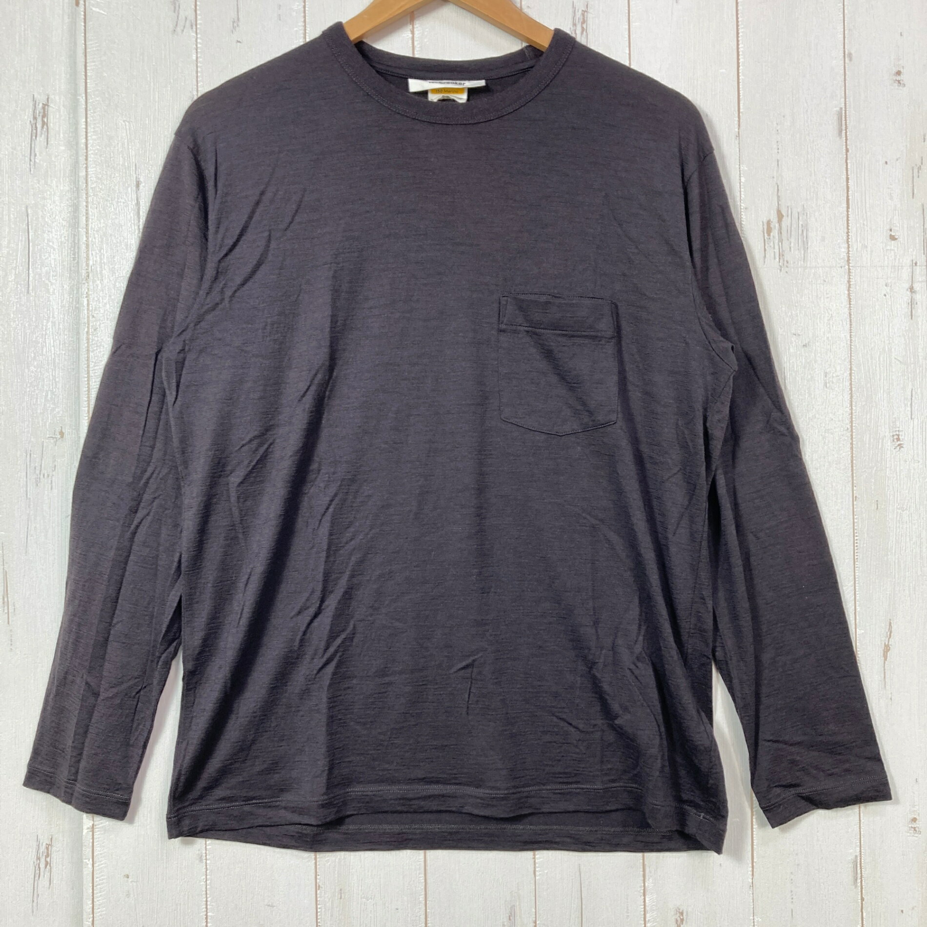 乐天商城 - 【Unisex M ブラック系】 Icebreaker ( アイスブレーカー ) メリノ 150 ロングスリーブ ポケット ティー Merino 150 Long Sleeve Pocket Tee メリノウール ウェア トップス インナー シャツ ロングスリーブTシ
