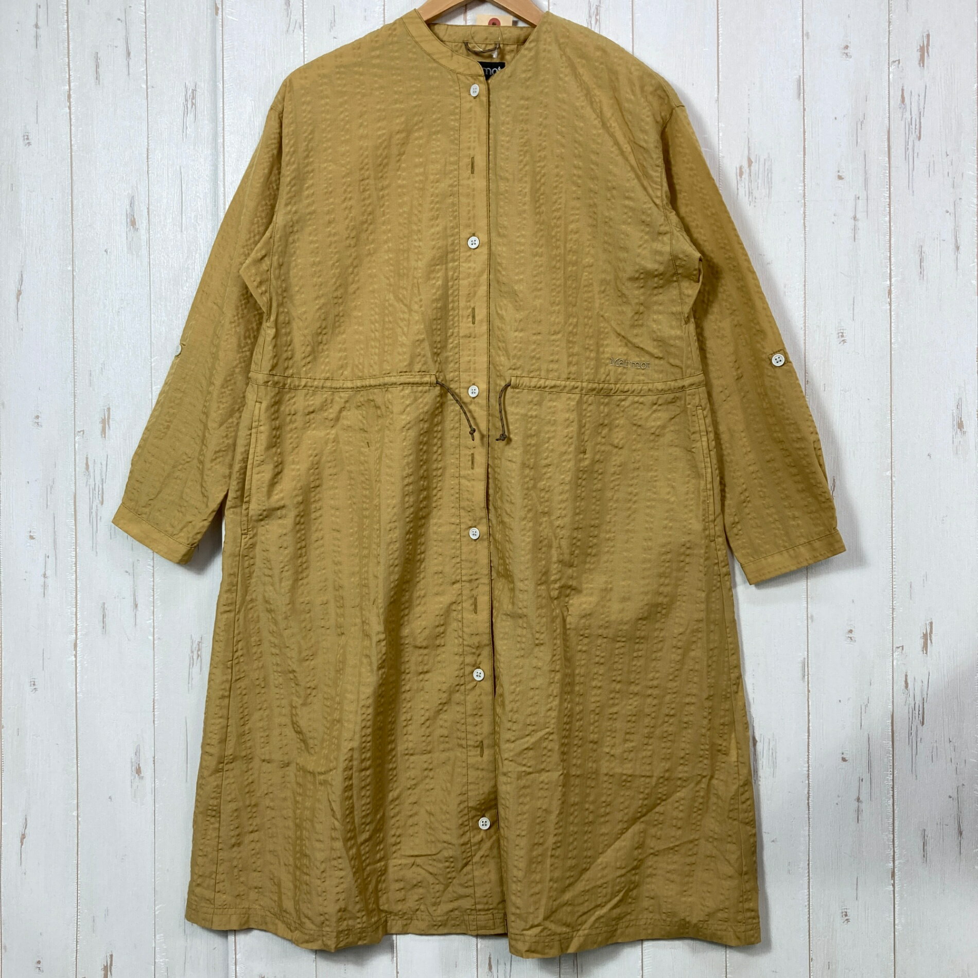 乐天商城 - 【Women's M イエロー系】 Marmot ( マーモット ) シアサッカーシャツ SEERSUCKER SHIRT 四角友里コラボ ポリエステル ウェア ドレス ワンピース z00057656 ドレス ワンピース ウェア