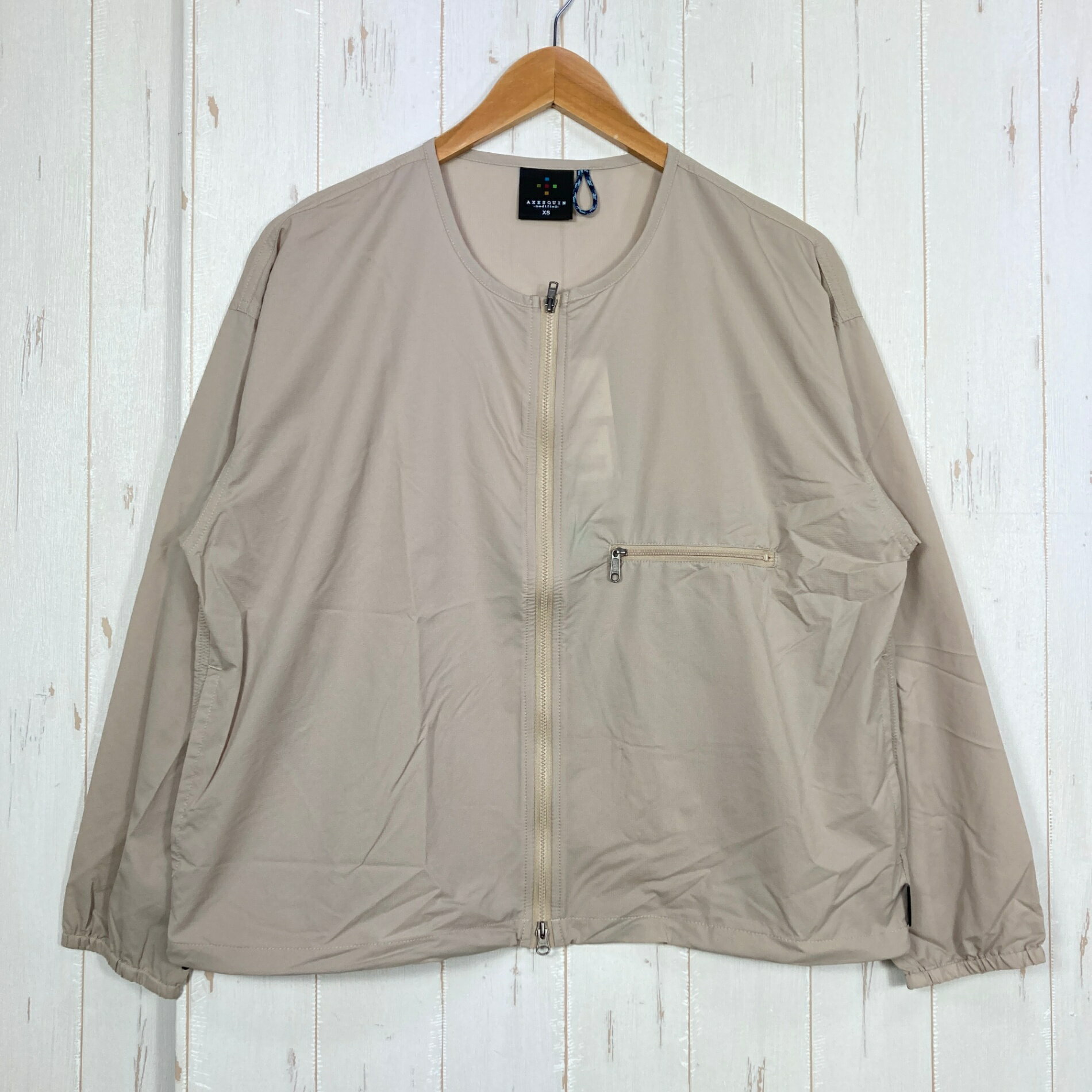 Rakuten - 【Unisex S ベージュ系】 Axesquin ( アクシーズクイン ) モディファイド modified ヘリウム クルーネック ジャケット Helium Crew Neck Jacket 321061 LIGHT BEIGE z00058213 LIGHT B