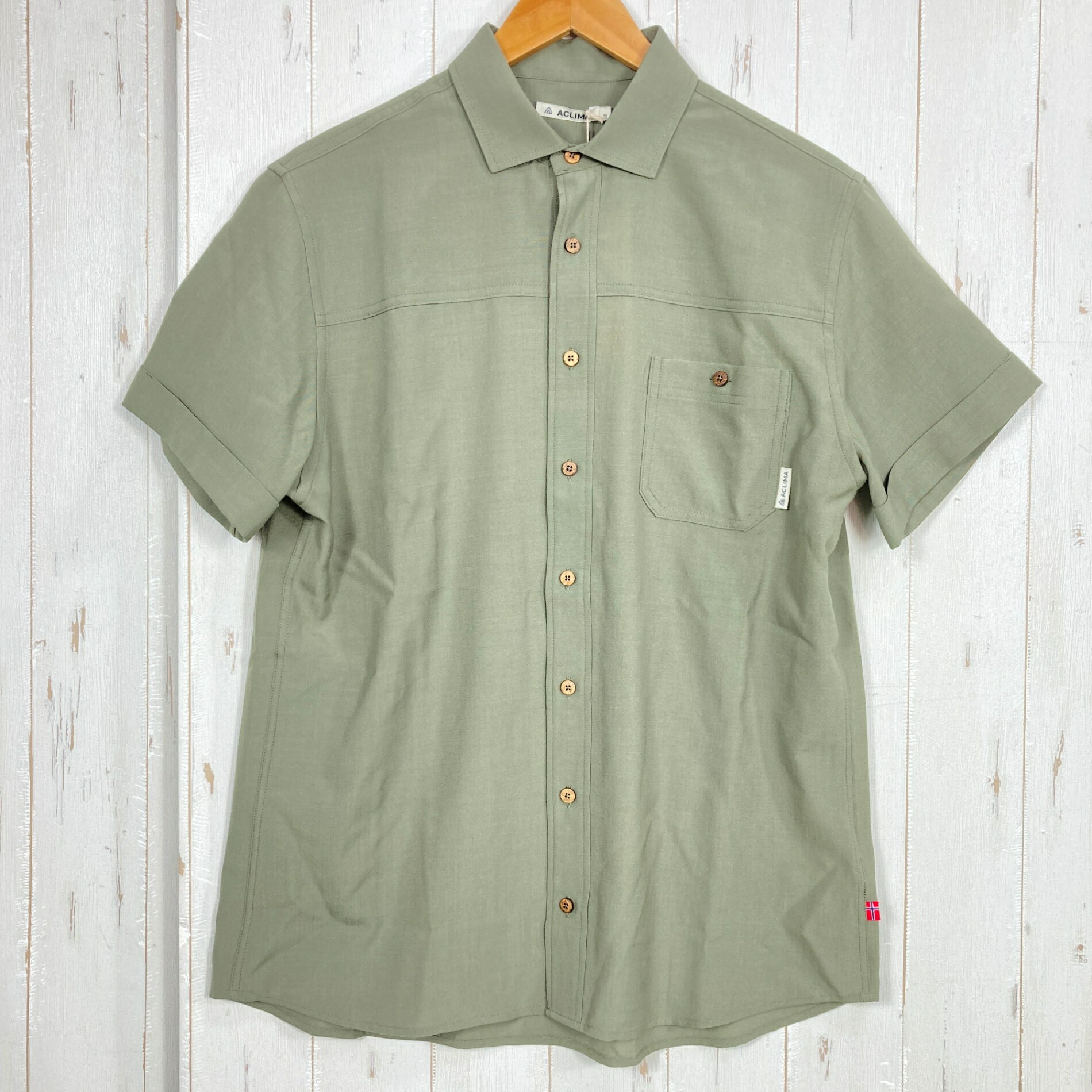 樂天商城 - 【Men's M グリーン系】 Aclima ( アクリマ ) レジャーウール ウーヴェン ショートスリーブ シャツ LEISUREWOOL WOVEN SHORT SLEEVE SHIRT 105980 25 Ranger Green z00058205 25 R