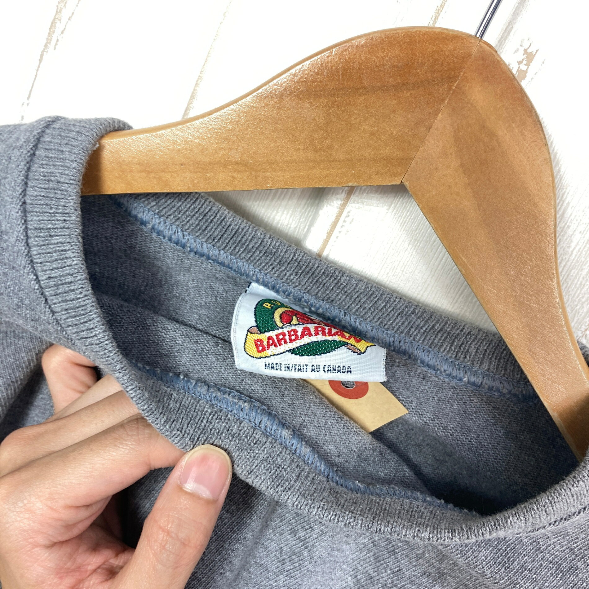 【Men's M グレー系】 Barbarian ( バーバリアン ) コットン ロングスリーブ ティ...