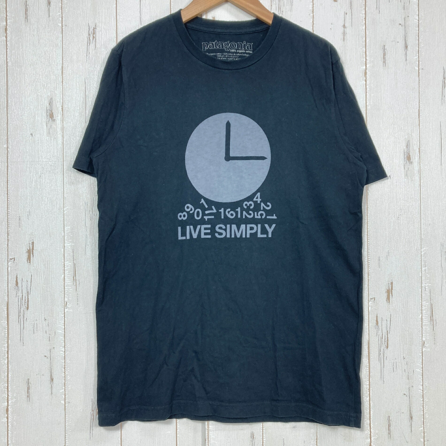 【Men's XS ブラック系】 Patagonia ( パタゴニア ) リブ シンプリー ティー Live Simply Tee 生産終了モデル 入手困難 アメリカ製 コットン ウェア トップス インナー シャツ ショートスリーブTシャツ クルーネック コットン z