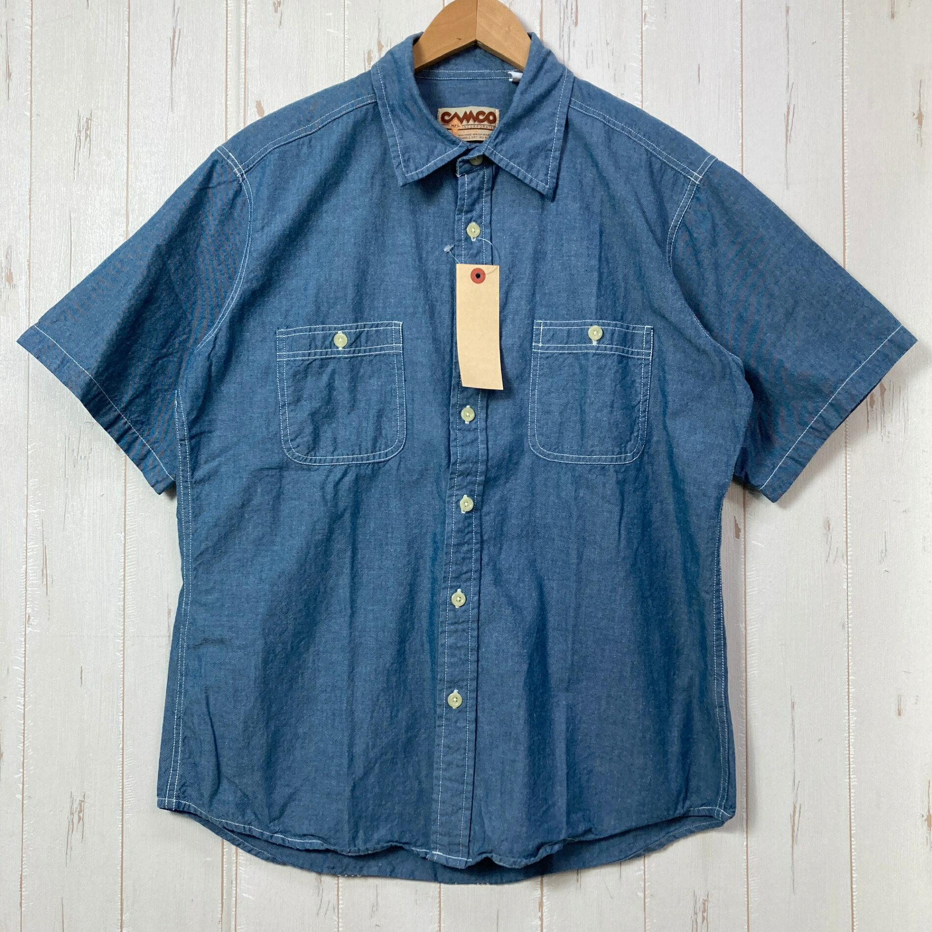 【Men's L ブルー系】 Camco（カムコ） シャンブレー シャツ Chambray Shirt コッ...