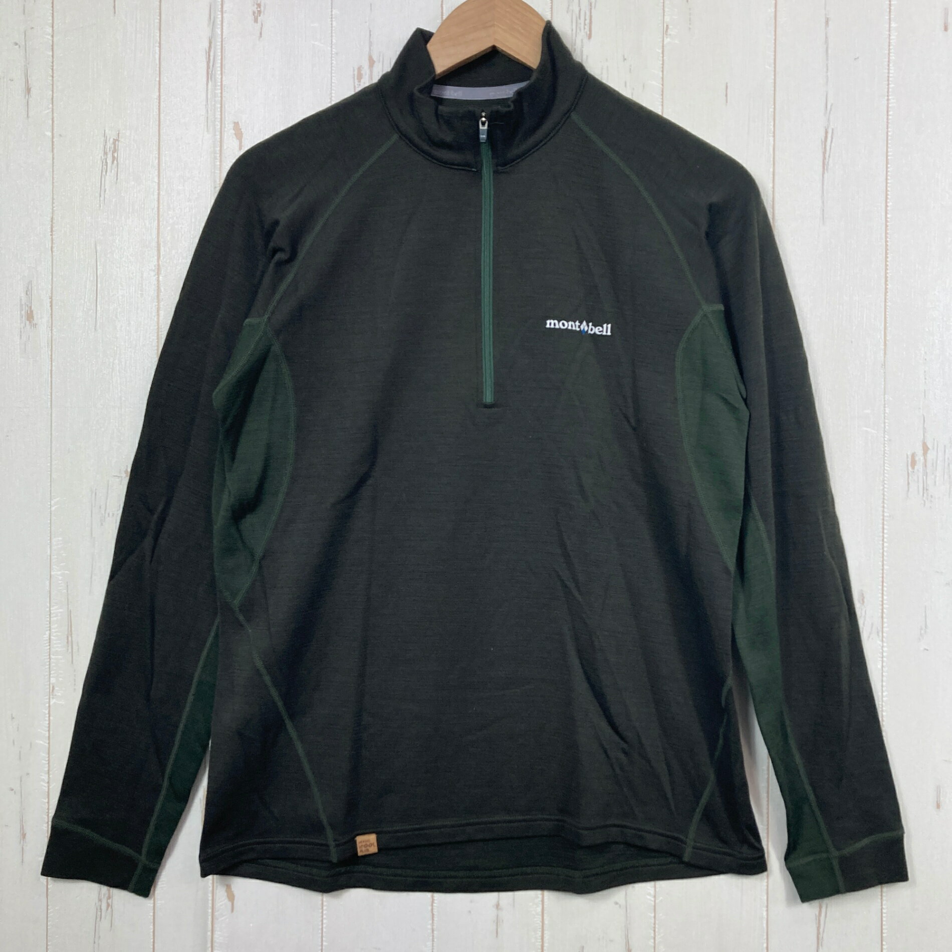 【Men's M】【Men's M グリーン系】Montbell ( モンベル ) メリノウールプラス アクション ジップネック Merino Wool Plus Action Zip Neck メリノウール ウェア トップス インナー シャツ ロングスリーブシャツ 化繊 z00058578 グリーン系 ウェア トップス インナー シャツ ロングスリーブシャツ 化繊 ・セカンドギア在庫コード: ITKZ30C8PRJ4（お問い合わせの際はこちらをお伝え下さい） ・メーカー: Montbell ( モンベル ) ・型番: 1114439 ■生産情報 ・生産国: 中国 ( China ) ■素材情報 ・組成: ウール83% / ポリエステル17% ■サイズ情報 ・Fit: Asian ・Gender/Age: Men's ・代表サイズ: M ■カラー ・カラー系統: グリーン系 ■コンディション ・グレード: 中古A ※グレーディング目安　 ├ 新品：当店オリジナル製品 ├ 未使用：新古品 ├ 中古S：新品同様 ├ 中古A：美中古 ├ 中古B：良い状態の中古 ├ 中古C：通常使用可能な中古 └ 中古D：通常使用困難な中古 ・コンディション詳細・備考: ■状態スコア：85 / 100 点 ■状態明細：微細な使用感 / 微細な毛羽立ち（各所） ■採寸値・実測値 ※全て外寸値です。また、手作業による採寸および簡易な秤による計測のため、誤差はご容赦下さい。 ・身幅: 47cm ・すそ幅: 43cm ・着丈: 66cm ・ゆき丈: 83cm ・総重量（付属品等含む）: 245g ■カタログスペック ※以下はメーカー公表のスペック値をそのままにご紹介するものです。表現・仕様・付属物の有無等、お品物現品との完全な一致をお約束するものではございません。 ウールの保温性と優れた速乾性を備えたメリノウールプラスを使用したジップシャツです。冬季のインナーとして、涼しい季節のトレッキングでは1枚で行動着として活躍します。ご家庭で簡単に洗濯できます。 ※ ネコポス・圧縮梱包にご理解・ご協力をお願いします ※ こちらのお品物は基本的に『ネコポス』での発送となります。郵便ポストへの投函にて配達完了となります。また、出荷から配達までの追跡は宅急便と同様に可能ですのでご安心下さい。 当店では、コンパクトに梱包することが可能なお品物につきましては『ネコポス』での発送とさせて頂いております。ウェア・バッグ等の一部ファブリック系商品につきましては、『ネコポス』のシビアなサイズ規定を確実にクリアするため、脱気式圧縮袋を使用する場合がございます。それにより、お品物にシワ等が生じる可能性がございます。また、箱に収納されている状態のお品物（未開封品含む）につきましても、箱から出した状態にて梱包させて頂く可能性がございます。 当店では、原則として全品送料無料（店舗負担）にて発送をさせて頂いております。ですが、近年の燃料費・人件費・物価高騰により運送会社送料も上昇傾向にあり、送料の負担・吸収は年々難しくなってきております。お気軽にご注文頂けるよう、引き続き送料無料サービスを継続して参るため、何卒ご理解・ご協力のほどよろしくお願い致します。 なお、『ネコポス』での発送および圧縮梱包にご了承頂けない場合は、ご注文時に別の配送方法を選択下さい。