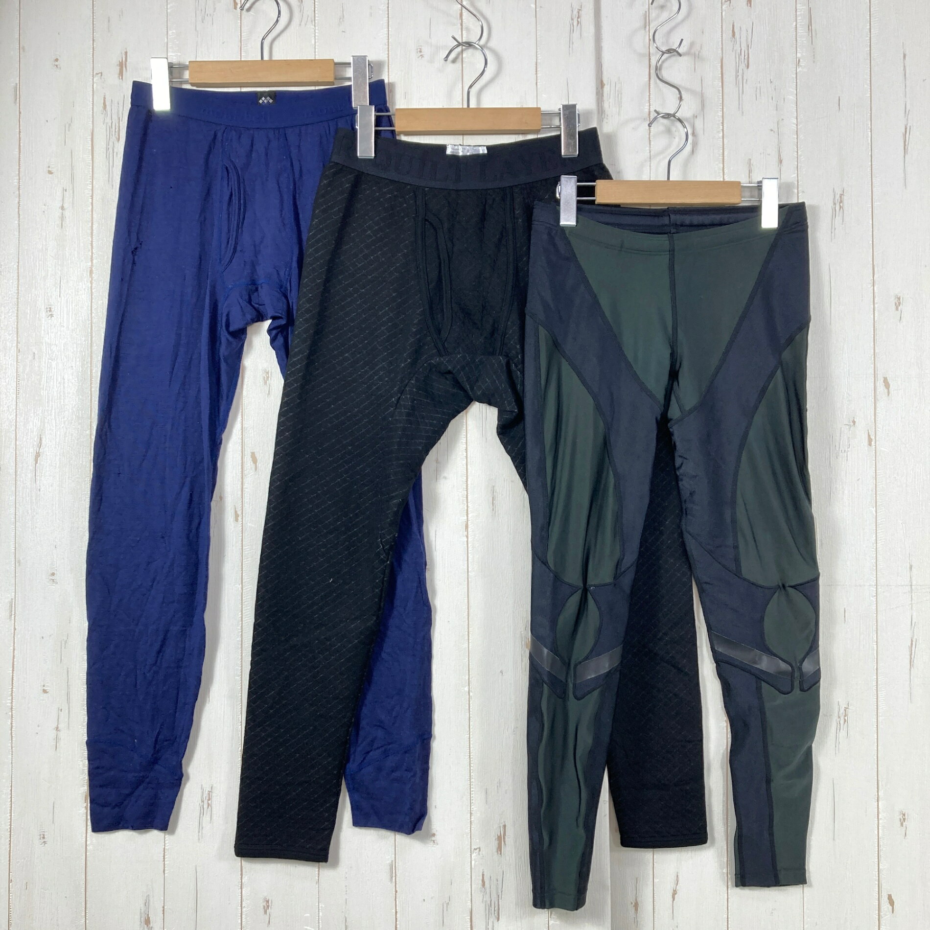 【Men's M】【Men's M ブラック系】Montbell ( モンベル ) ミレー アンダー タイツ 計3点セット バルク販売 卸売り ウェア ボトムス タイツ z00060041 ブラック系 ウェア ボトムス タイツ ・セカンドギア在庫コード: ITEO2MD8GRQW（お問い合わせの際はこちらをお伝え下さい） ・メーカー: Montbell ( モンベル ) ■サイズ情報 ・Gender/Age: Men's ・代表サイズ: M ■カラー ・カラー系統: ブラック系 ・カラー系統2: ネイビー系 ■コンディション ・グレード: 中古C ※グレーディング目安　 ├ 新品：当店オリジナル製品 ├ 未使用：新古品 ├ 中古S：新品同様 ├ 中古A：美中古 ├ 中古B：良い状態の中古 ├ 中古C：通常使用可能な中古 └ 中古D：通常使用困難な中古 ・コンディション詳細・備考: ■状態スコア：55 / 100 点 ■状態明細：多少の使用感 / 多少の汚れ / 多少のスレ傷 ■採寸値・実測値 ※全て外寸値です。また、手作業による採寸および簡易な秤による計測のため、誤差はご容赦下さい。 ・総重量（付属品等含む）: 609g ■カタログスペック ※以下はメーカー公表のスペック値をそのままにご紹介するものです。表現・仕様・付属物の有無等、お品物現品との完全な一致をお約束するものではございません。 ※処分価格でのバルクセット販売となっております。ブランド・モデル・状態等様々です。画像にてご判断の上、商品個別の問い合わせはご遠慮下さい。