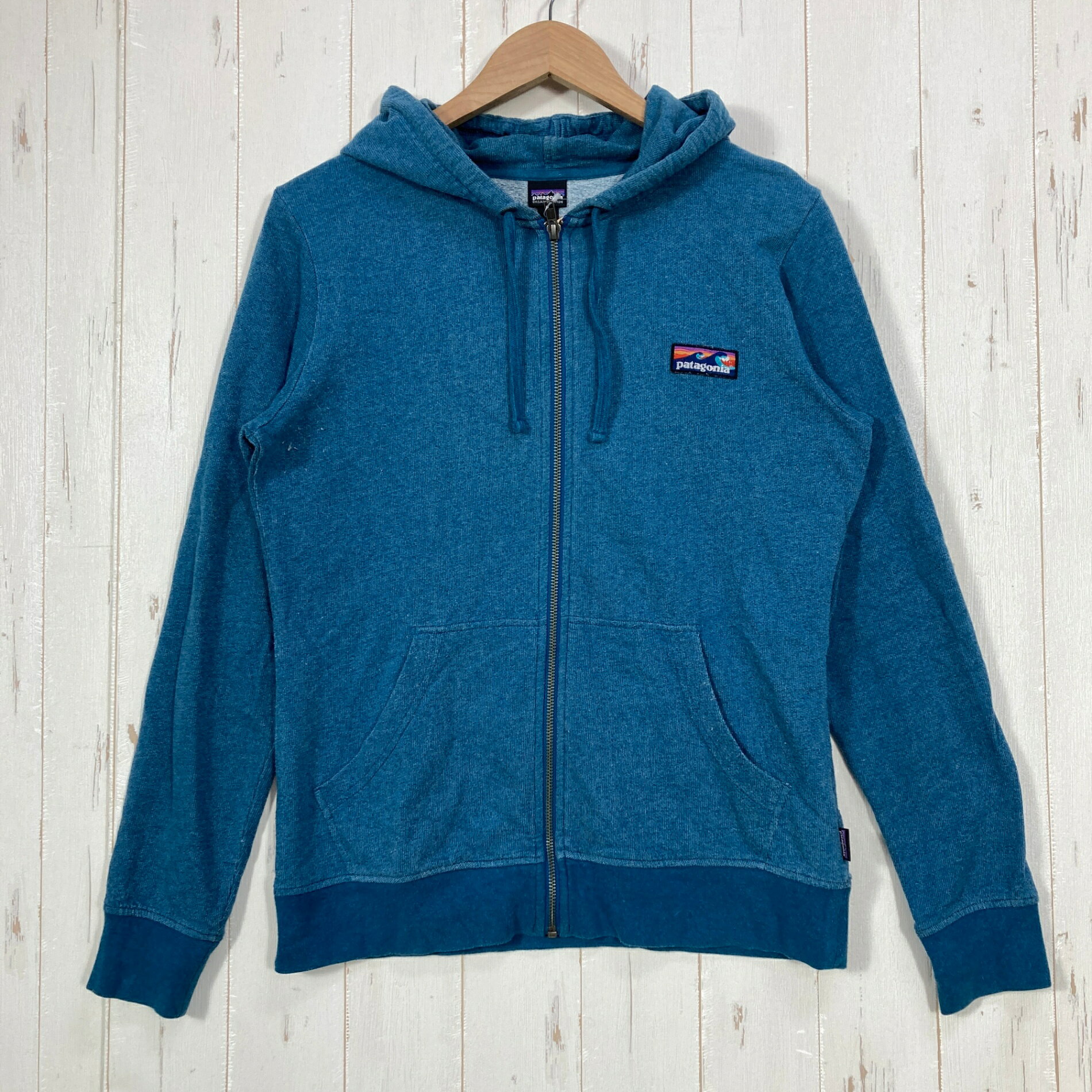【Women's M ブルー系】 2017 Patagonia ( パタゴニア ) ボードショーツ ラベル ライトウェイト フルジップ フーディ Board Short Label Lightweight Full-Zip Hoody オーガニックコットン ウェア ト