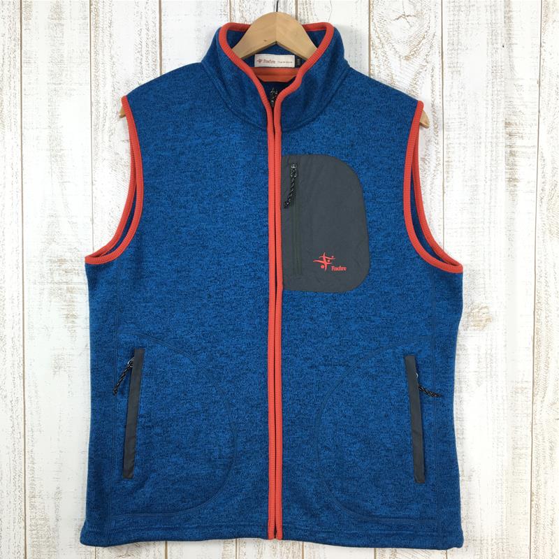 【中古】 【MEN's XL】 フォックスファイヤー セーター フリース ベスト Sweater Fleece Vest ニット調 FOXFIRE 5113361 ブルー系