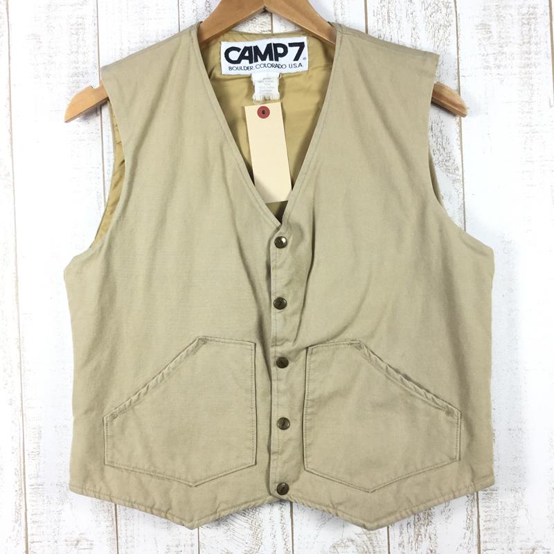 【中古】 【MEN's S】 キャンプ セブン 70s ビンテージ インサレーテッド キャンバス ベスト CAMP7 ベージュ系