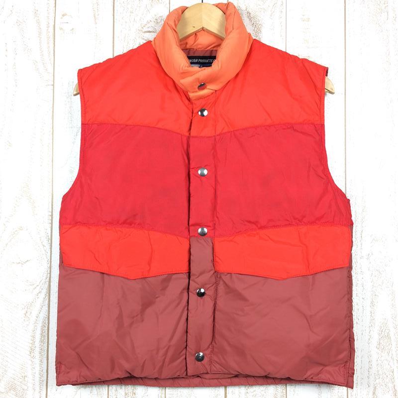 【中古】 【MEN's S】 マウンテンプロダクツ 70s ダウンベスト 希少モデル 希少サイズ MOUNTAIN PRODUCTS オレンジ・レッド・ブラウン オレンジ系