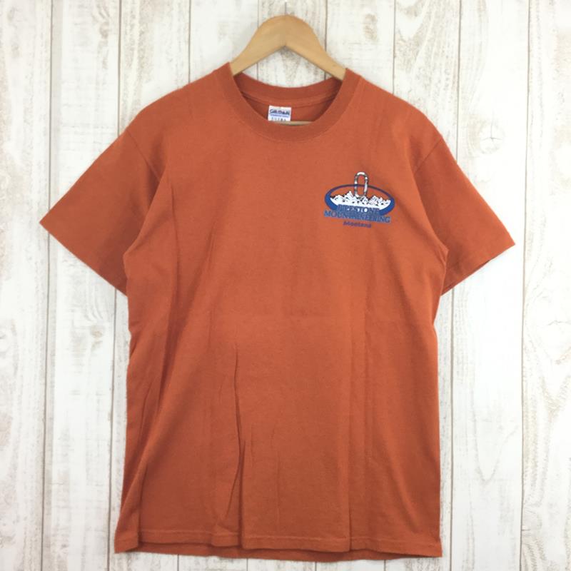 【中古】 【MEN's M】 パイプストーンマウンテニアリング Pipestone Mountaineering カラビナ Tシャツ 希少なアウトドアTシャツ オレンジ系