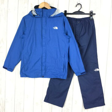【中古】【KID's 150】ノースフェイス キッズ ハイベント レインテックス HYVENT RAINTEX レインスーツ レインジャケット レインパンツ NORTH FACE NPJ11600 TL ブルー系