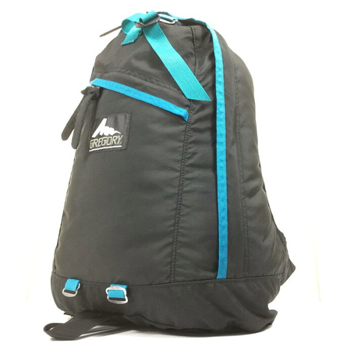 【中古】 グレゴリー クラシック デイパック CLASSIC DAYPACK 26L ブラック×ターコイズ シルバータグ 旧タグ アメリカ製 バックパック 希少カラー 入手困難 GREGORY BLACK / TURQUOISE ブラック系