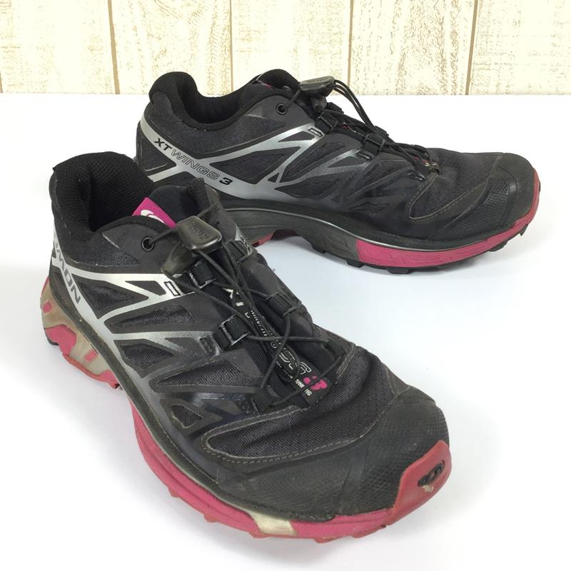 【中古】 【WOMEN's US6.5 UK5 EUR38 23.5cm】 サロモン XT ウィング 3 トレイルランニングシューズ SALOMON L30875400 ブラック系