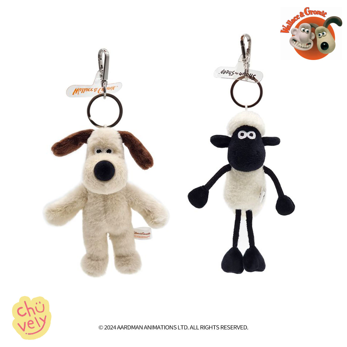 Rakuten - ウォレスとグルミット キーリング ぬいぐるみ グッズ 韓国限定 スマホ アクセサリー イラスト インスター Instagram ひつじのショーン 雑貨 旅行 飛行機 クラシック キャラクター