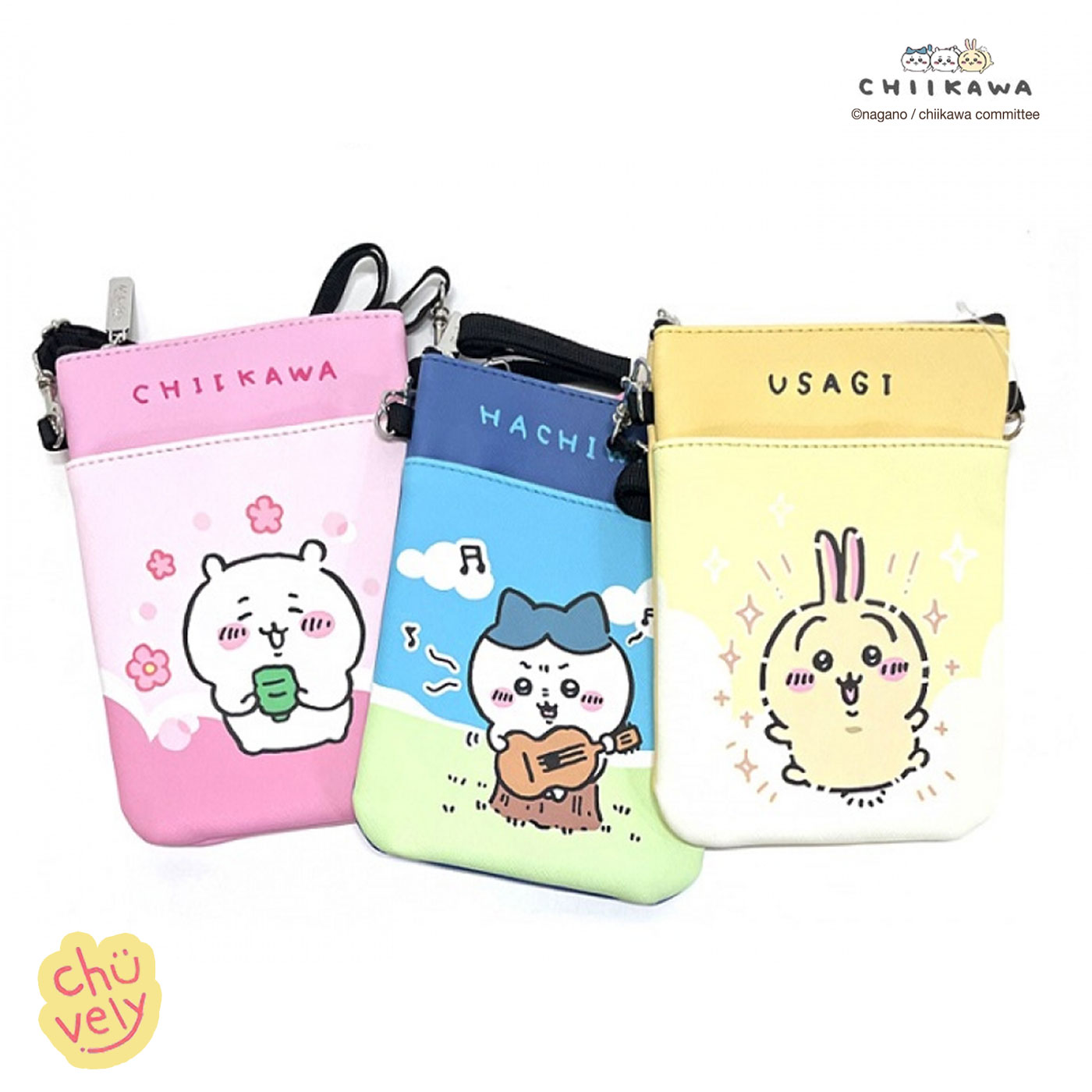 Chiikawa Smartphone Pouch Shoulder Bag Pouch Passport Cover Sale Chiikawa Goods Bag Hachiware Rabbit Flying Squirrel Korean Version Kistch MZ Instar Gift Friend Cross Bag Accessory Fashion Random Cute Very Popular Korean Trend Gacha Gacha Clothes Makeup