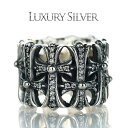 r0783 リング メンズ シルバー アクセサリー 贅を極めたLUXURY シルバークロスリング シルバー925 ゴシック クロス ハード リング