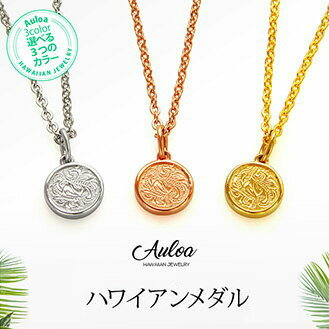 spe0348 ハワイアンジュエリー メンズ レディース ステンレスチェーン付き ハワイアンメダル ステンレスネックレス ハワイアン メダル コイン スクロール...