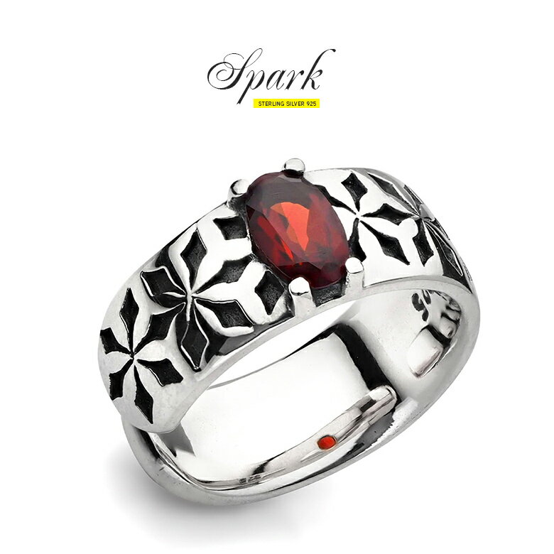 イヤーカフ メンズ 赤 レッド ガーネット 和柄 シルバー925 アクセサリー pi0574 片耳用売り...