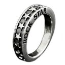 r0597 シルバーリング シルバー アクセサリー 星を並べたロックテイストシルバーリング シルバー リング 指輪 アクセサリー│シルバー925│メンズ・レディ...