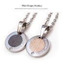spe0272-pair ペアネックレス Forever Love ミニマムサークルペンダント ペアネックレス GIFTラッピング付2個セット ペアアクセ ステ...