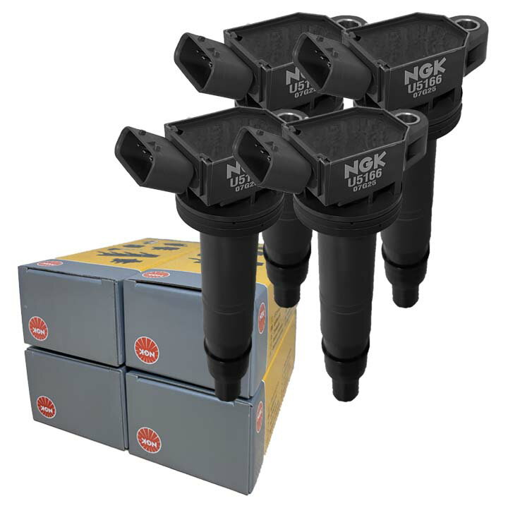 NGK イグニッションコイル U5166 1台分 4本セット トヨタ アリオン NZT260 平成19年6月〜令和3年4月 1NZ-FE 純正品番 90919-02260 互換品