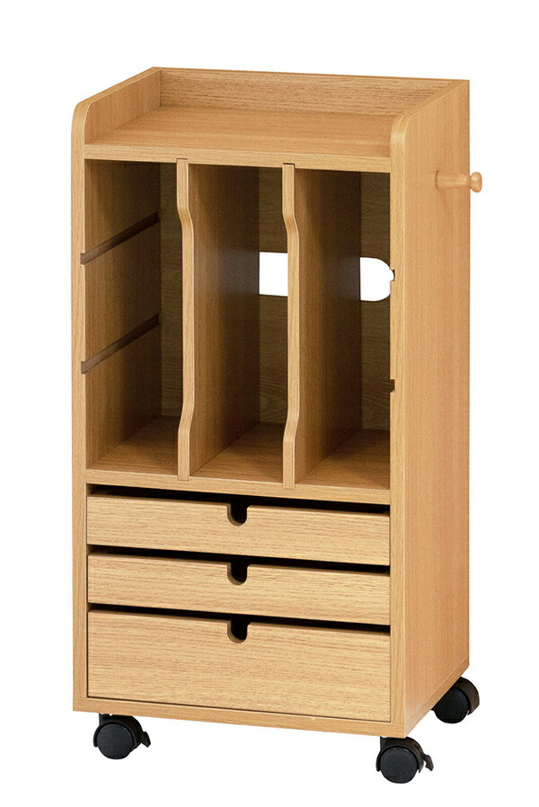 送料無料 リビングワゴン ランドセルラック a4ファイル キャスター付き 木製 書斎 子供部屋 コンパクト 本棚 収納ラック おしゃれ サイドワゴン デスクサイド ナチュラル