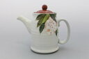 日本製 色釉紅花 ポット(小)急須 陶器 花柄 レトロ 和モダン 和風 贈り物 プレゼント ギフト シンプル おしゃれ