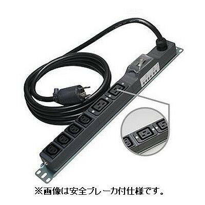 200Vコンセント19インチラック用6個口（C13×4 C19×2）漏電ブレーカVCTケーブル 5mL6−20P付 ME8638TA5