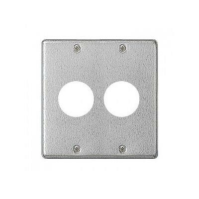 フルカラー 新金属コンセントプレート 丸型 2連用 穴径35.5mm WN9523