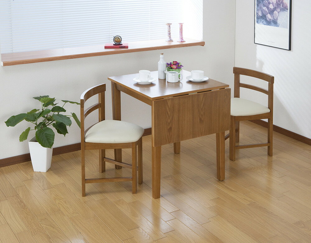 コンパクト片バタダイニングテーブル 単品 バタフライテーブル 机 ダイニングテーブル 2人 4人掛け 作業台 折りたたみ テーブル 折り畳み 木製 カフェ 西海岸 ミッドセンチュリー おしゃれ [2]