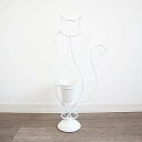 プランター 鉢カバー フラワーベース ネコ 白 ガーデニング 猫 フラワースタンド 屋外 植木鉢置き 鉢スタンド 観葉植物 エレガント