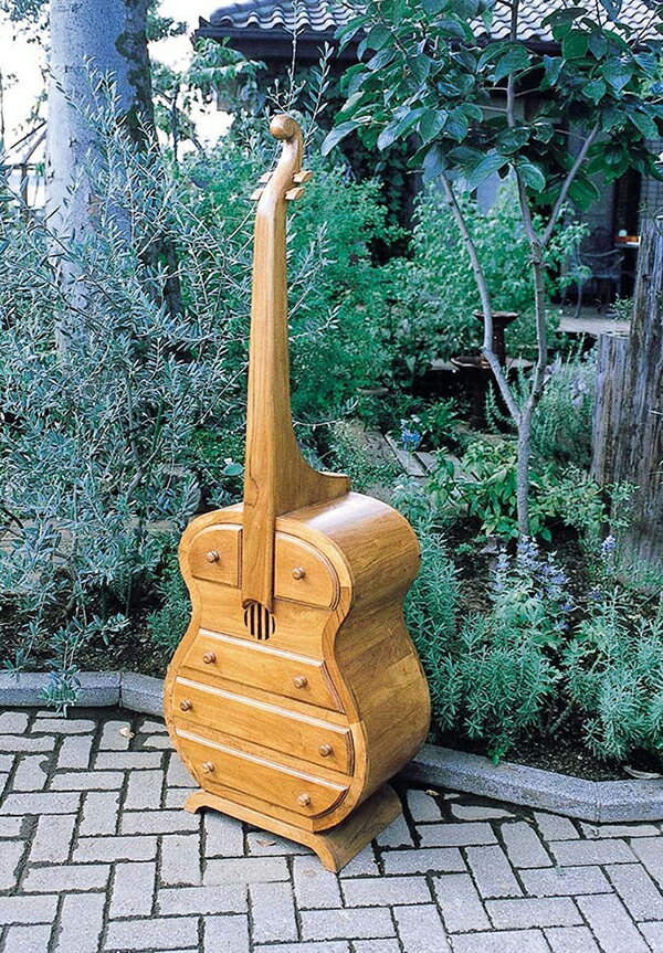 チェロ型戸棚 M 収納棚 木製 アンティーク モダン おしゃれ 高級感 オブジェ 置物 店舗 ショップ