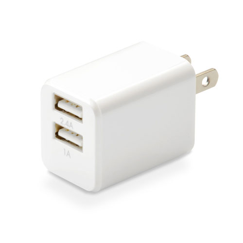 日本トラストテクノロジー ハイパワー2.4A出力 USB充電器 cubeタイプ224 ホワイト CUBEAC224WH 電源タップ コンセント