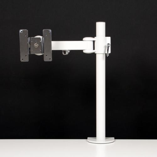 サンコー 3軸式くねくねモニターアーム(ホワイト) 省スペース 高さ調整 高さ調節