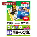 5個セットサンワサプライ カラーレーザー用半光沢紙・厚手 LBP-KCAGNA4N-100X5
