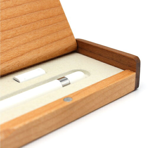 日本トラストテクノロジー 天然木 ApplePencilケース (メープル) マグネット開閉式 充電コネクタ アップルペンシルケース アップルペンシル入れ