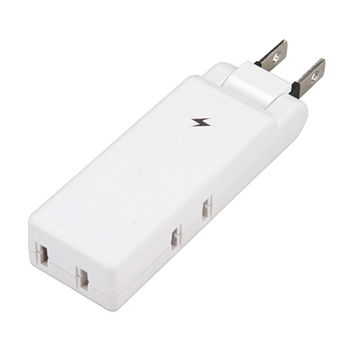 YAZAWA 雷ガード付極小コーナータップ 3個口 ホワイト Y02CMK300WH