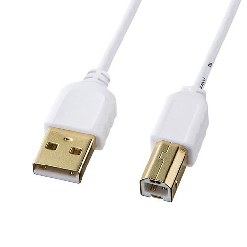 サンワサプライ 極細USBケーブル (USB2.0 A-Bタイプ) KU20-SL25WK