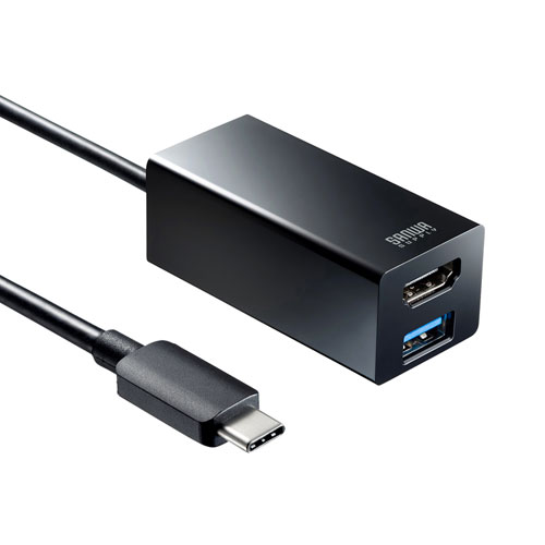 サンワサプライ USB Type-Cハブ付き HDMI変換アダプタ Aポート1・TYPE-Cポート1 USB-3TCH35BK 1