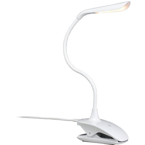 YAZAWA 調光式フレキシブルクリップライト ホワイト電球色 CFL05L02WH