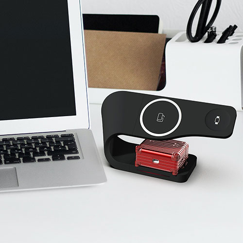 miak 3in1 Wave ワイヤレス充電スタンド ブラック MK52118BK