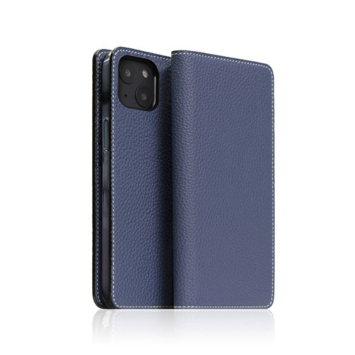 SLG Design Hybrid Grain Leather Case for iPhone 14 Royal Blue 手帳型 SD24298i14BL